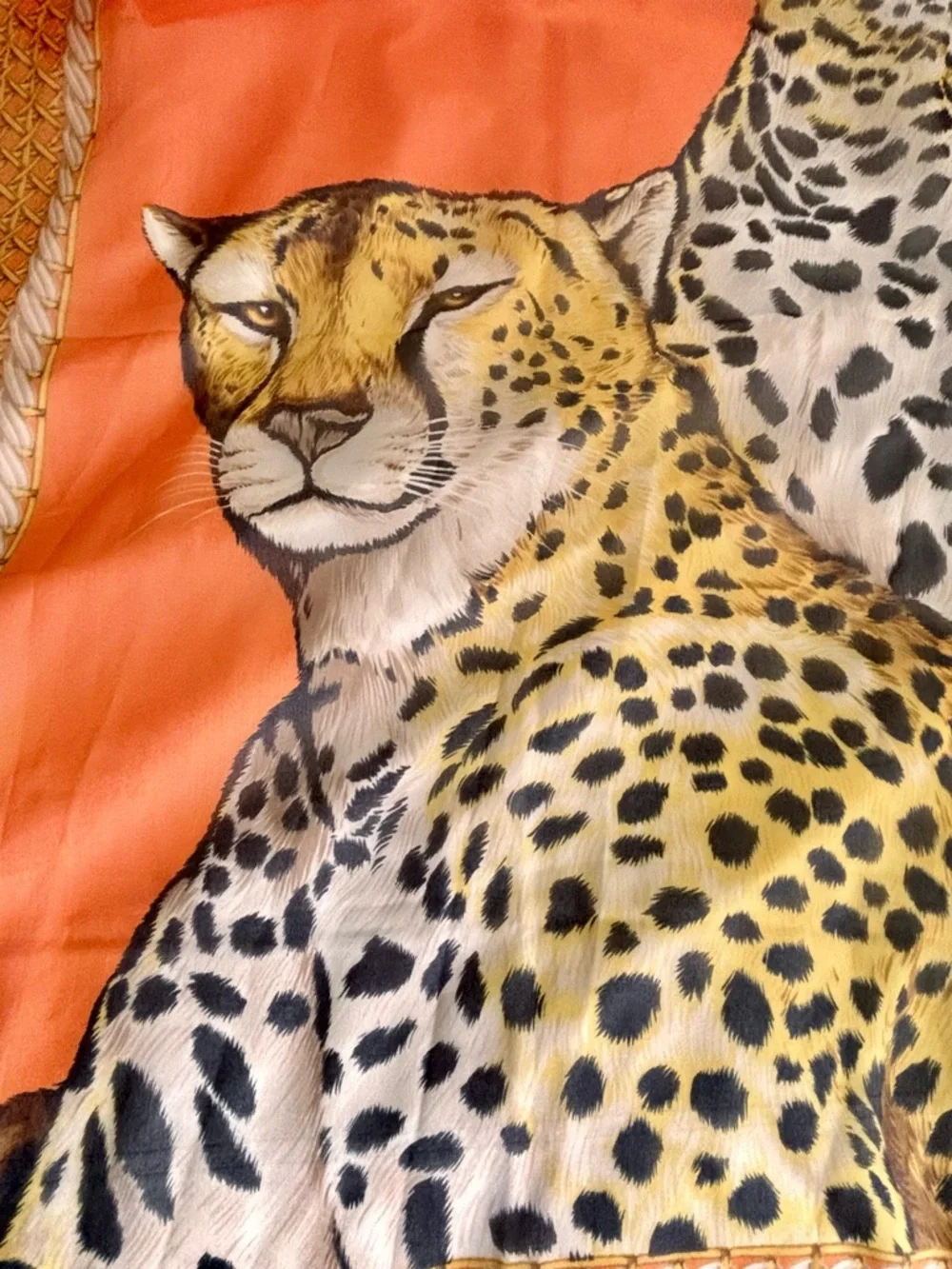 Leopard Scarf Cheetah Print Made in Italy Oversized Vintage